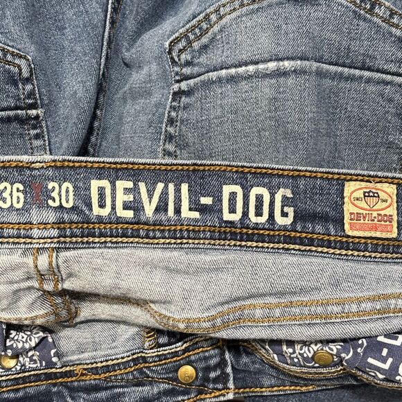 Devil Dog The Original Athletic Men's Size 36 X 30 Blue Medium Wash Straight Leg - Picture 15 of 16